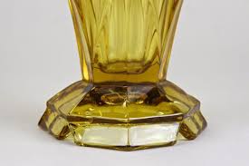 Art Deco Amber Colored Glass Vase
