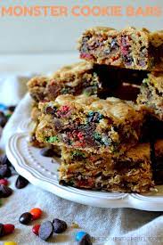 thick chewy monster cookie bars the