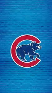 chicago cubs on blue wall wallpaper