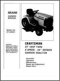 Parts Manual Sears Craftsman Gt 18hp