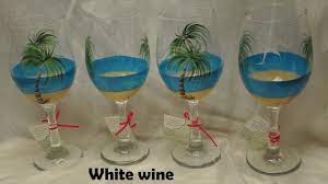 Tropical Palm Beach Wine Glass