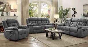 brown fabric recliner sofa set 3 2 1