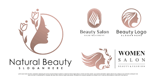 set of abstract natural beauty logo