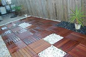 beautiful wood tile patio deck