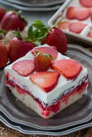 homemade strawberry jello poke cake