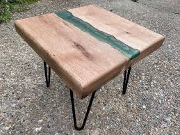 Oak And Resin Side End Table Uk