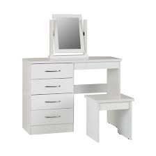 Noir Dressing Table Set In White High