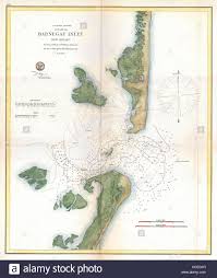 1865 U S Coast Survey Map Of Barnegat Inlet Long Beach