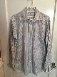 Details About Façonnable Men S Size 15 5 M Blue Striped Button Down Shirt