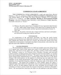 12 Commercial Lease Agreement Samples Word Pdf