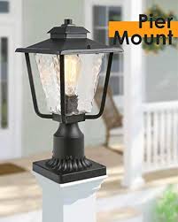 Osimir Outdoor Post Light 2 Pack Outdoor Post Lantern With Pier Mount Adapter 7 9 W X 13 4 H Pier Light In Sanded Farmhouse Goals
