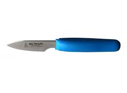 Fabrication 100% française garantie 2 ans. Couteau A Huitres Au Nain Manche Rond Bleu Lame Inox 7 5cm
