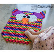 colorful owl rug crochet pattern