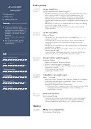 Video Editor Resume Samples And Templates Visualcv