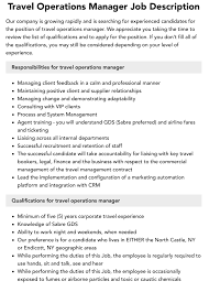 travel operations manager job