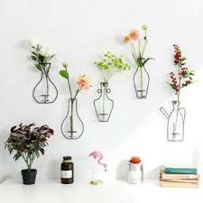 glass vase flower planter iron rack