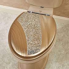 Golden Elongated Toilet Seat