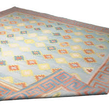vine dhurrie rug with polychromatic