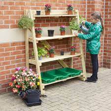 Outdoor Wooden Tiered Shelving Units