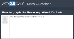 Graph The Linear Equation Y 4x 6
