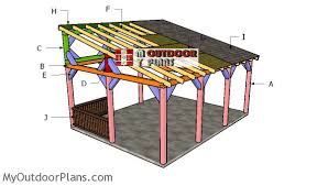 16x20 Lean To Pavilion Roof Plans