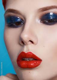 beautiful y woman color makeup red