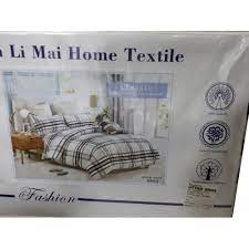 cotton check double bed sheet size 90