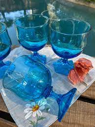 Blue Glassware Hexagon Base