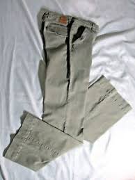 Details About Jag Trouser Jeans Size 8 Womens Stretch Khaki Wide Leg Back Flap Button