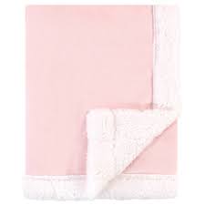 Hudson Baby Unisex Baby Plush Blanket With Sherpa Back Light Pink White One Size Target