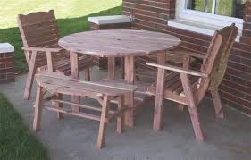 Cedar Round Picnic Table Set From