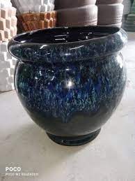Blue Round Ceramic Designer Planter