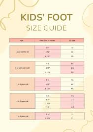 free kids foot sizer chart