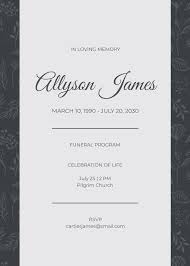 funeral ceremony invitation templates