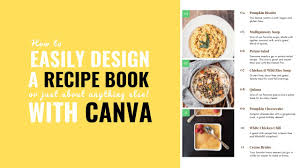 how to easily design a recipe book pdf