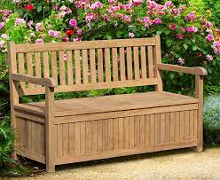 York Wooden Garden Storage Bench With