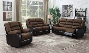walter 3 pc leather reclining sofa