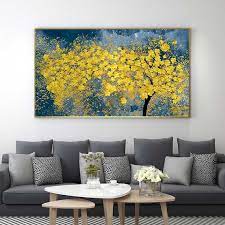 3d Oil Painting Flower On Canvas Yellow