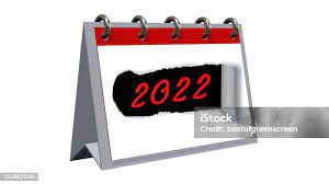 Year 2022 Shown On Desk Calendar Inside Torn Sheet Isolated On White  gambar png