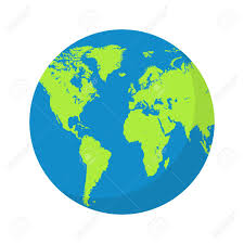 Earth Globe Flat Design Planet Earth Icon Vector Illustration