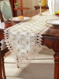 1pc double layer lace fabric table flag