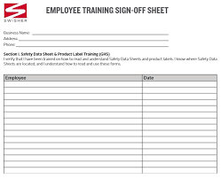 Training Sign Off Sheet Template Excel Sign Off Templates
