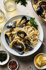 creamy avgolemono mussels with pasta