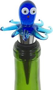 Glass Octopus Wine Stopper Champagne