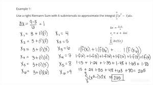 Right Riemann Sums Uniform Partitions