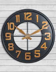 antiqued iron large wall clock with