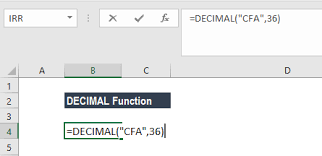 decimal function overview formula