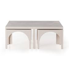 Assemble in the room of use. показать всеописание товара. Amara Coffee Table With Nesting Arch Off White Oak Scenario Home