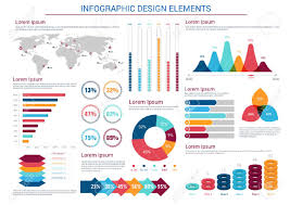 Infographics Design Elements With Pie Charts And Step Diagram
