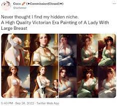 Never thought I find my hidden niche. A High Quality Victorian Era Painting  of A Lady With Large Breast | AI Art | Know Your Meme